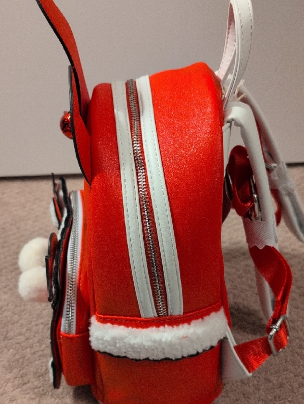 Loungefly Sanrio My Melody Christmas Holiday Mini Backpack in Red & White - Picture 8 of 11